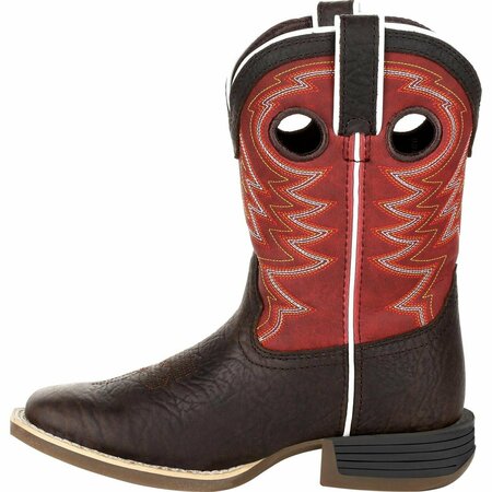 Durango Lil' Rebel Pro Big Kid's Red Western Boot, DARK CHESTNUT/CRIMSON, M, Size 4 DBT0220Y